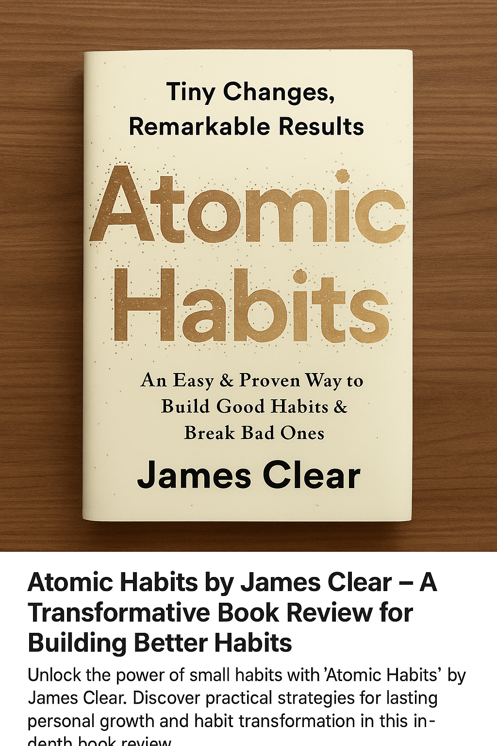Atomic Habits by James Clear - A Transformative Book Review for Building Better Habits